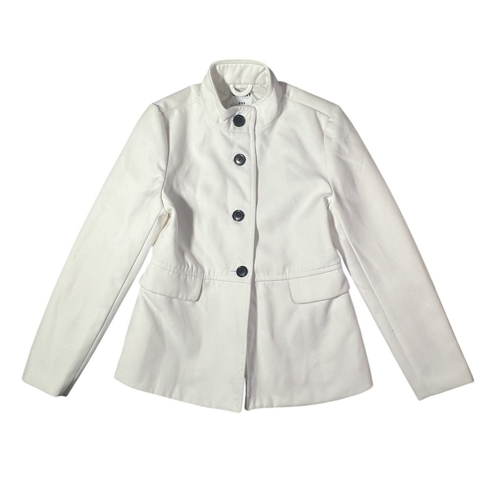 Old Navy Women's White Fleece Button Front Stand Collar Jacket Size M